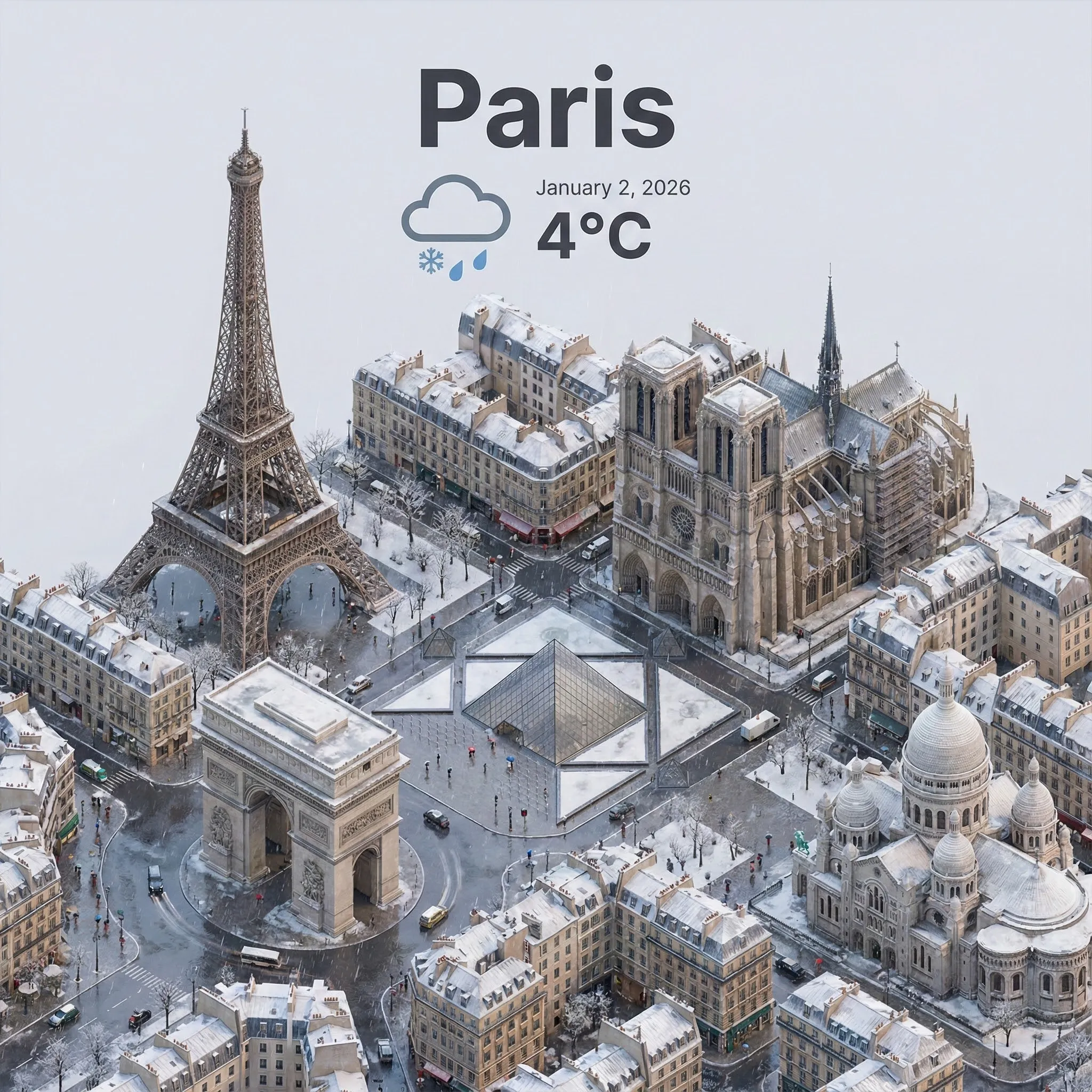 Paris Miniature Weather Card