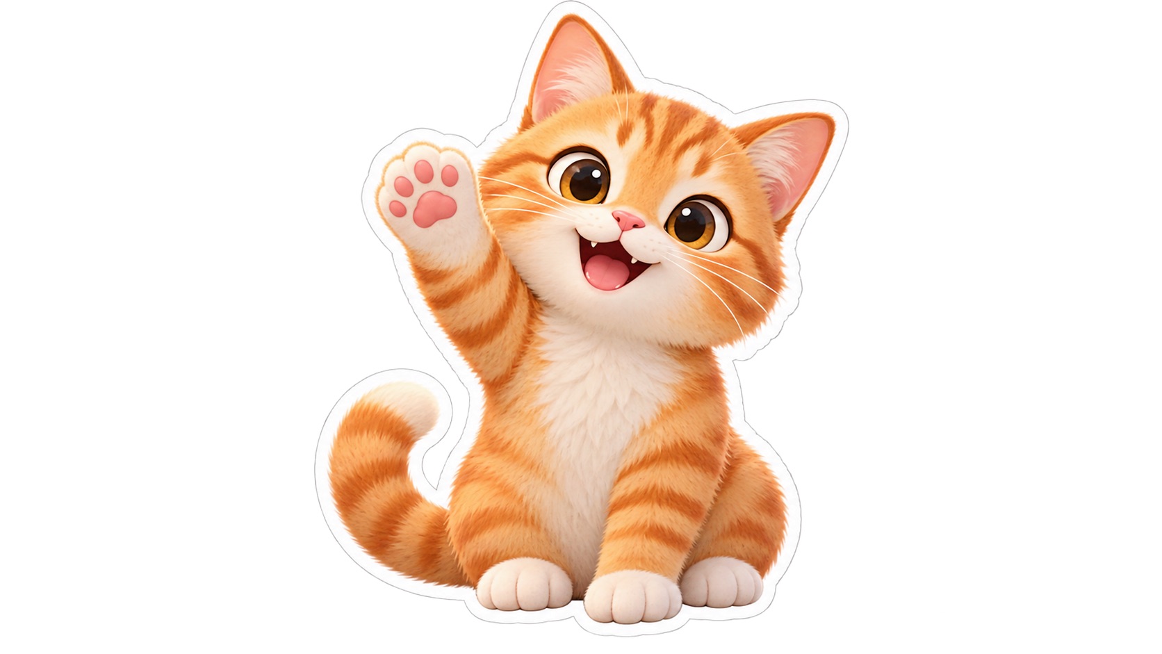 Transparent cat sticker